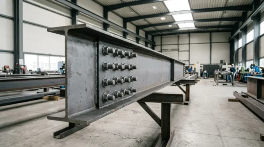 Assemblage boulonné sur structure métallique industrielle avec visserie et outillage de serrage professionnel