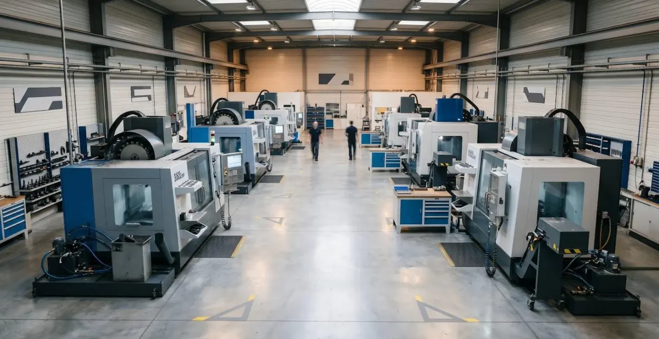 Atelier d'usinage moderne avec centres d'usinage à commande numérique en France