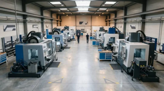 Atelier d'usinage moderne avec centres d'usinage à commande numérique en France