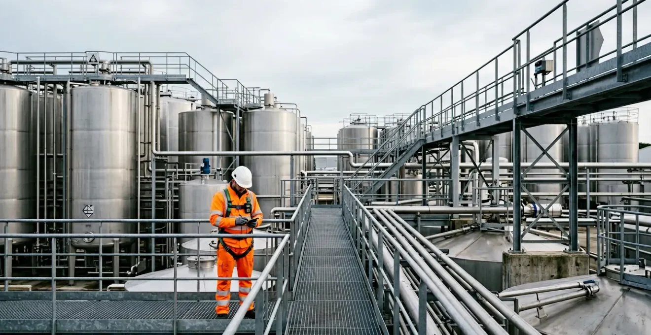 Intervention sécurisée en cuve industrielle avec détecteur de gaz portable professionnel
