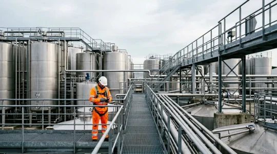 Intervention sécurisée en cuve industrielle avec détecteur de gaz portable professionnel
