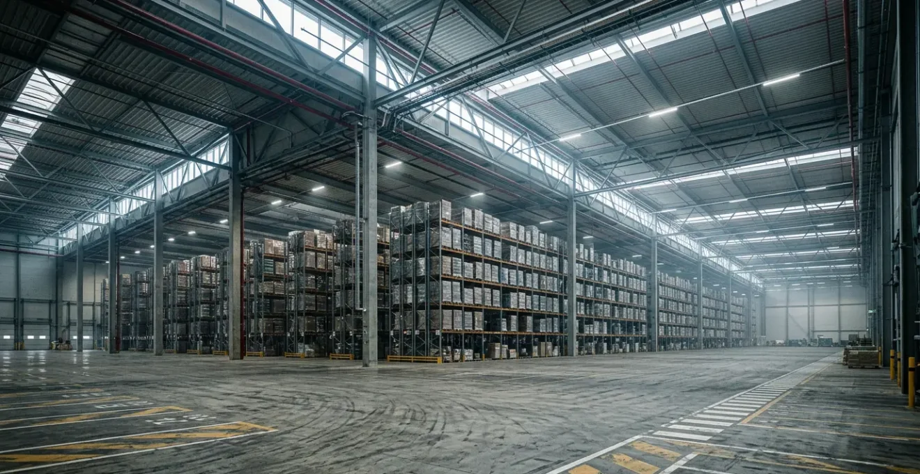 Système de détection incendie dans un entrepôt industriel de grande hauteur