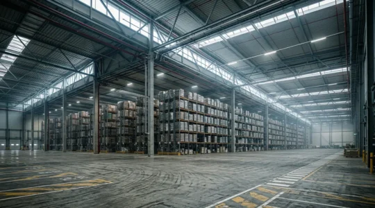 Système de détection incendie dans un entrepôt industriel de grande hauteur