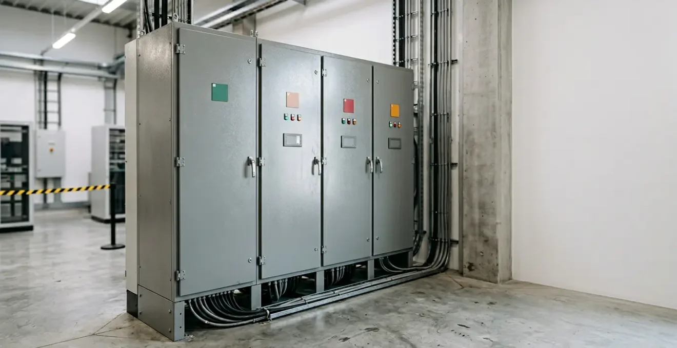 Tableau électrique industriel avec système de surveillance thermique intégré dans un environnement de contrôle