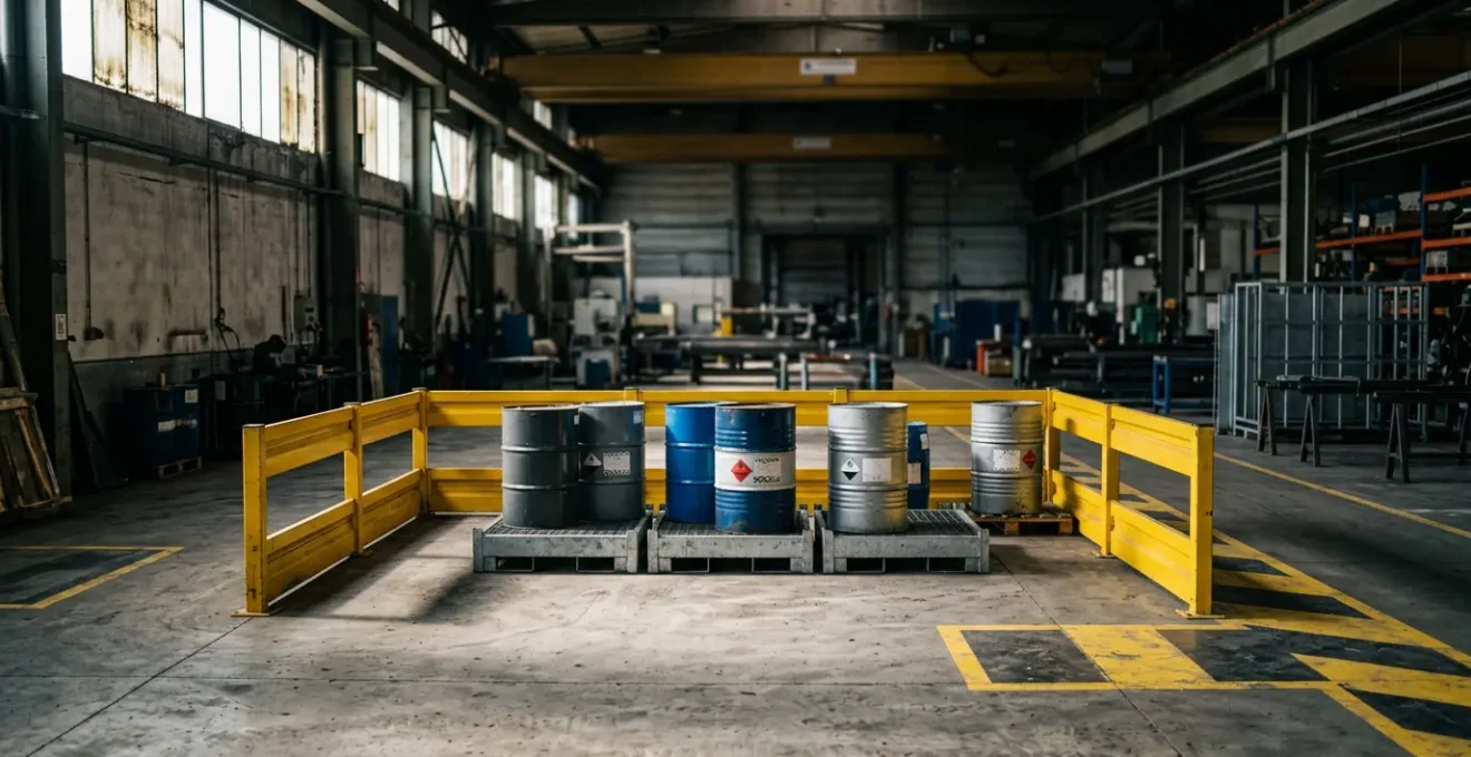 Intervention d'urgence sur une fuite de produit chimique dans un atelier industriel français