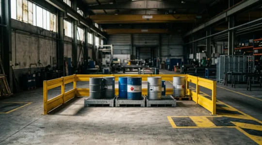 Intervention d'urgence sur une fuite de produit chimique dans un atelier industriel français