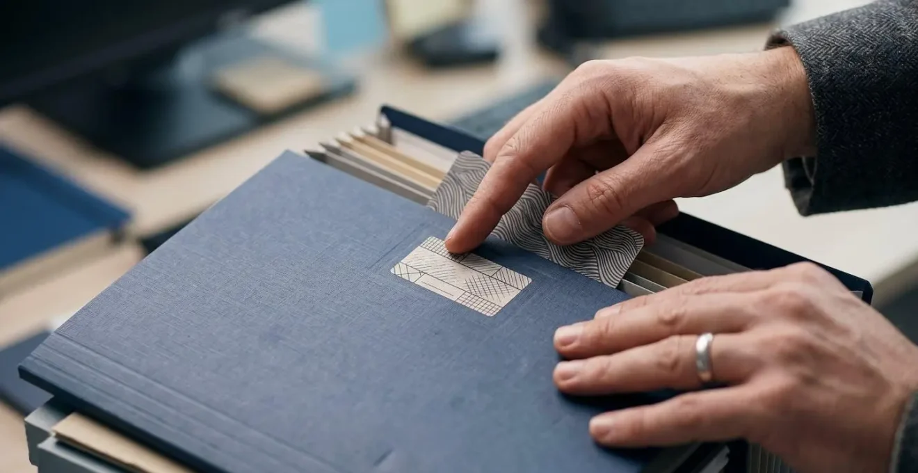 Gros plan sur des mains professionnelles organisant une documentation méthodique, symbolisant la traçabilité des décisions en matière de sécurité
