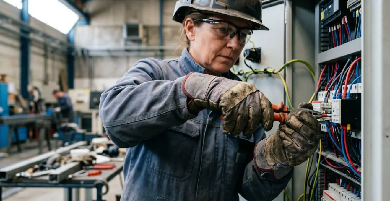 Équipements de protection individuelle anti-arc électrique pour électriciens dans un contexte industriel